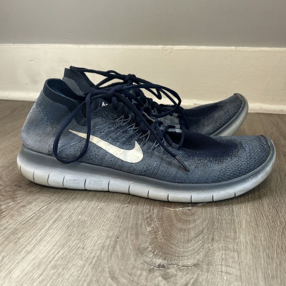 Nike Free RN Flyknit 2017 Running Shoes Men’s 12 Blue Gray 880843-402 Sneaker